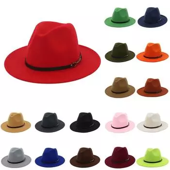 Унисекс модный широкий шерстяной ремень с плоским верхом шляпа Федора вечерние церковные шляпы Кепка бежевый