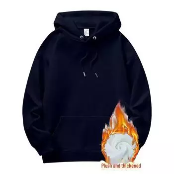 Унисекс модный свитер с капюшоном - плотная свободная однотонная куртка на весну и осень L коричневый