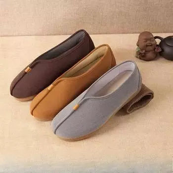 Унисекс Монашеская обувь Обувь архатов Монашеская обувь с сухожильной подошвой Традиционная обувь Ханьфу 46 серый