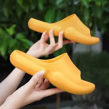 Унисекс Мягкие Толстые Тапочки на Платформе Летние Пляжные Сандалии Eva Soft Sole Slide Для Отдыха Мужчин Дам Для Домашней Ванной Комнаты Противоскользящая Обувь 35-36 зелёный