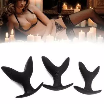 Унисекс Мягкий Силиконовый Водонепроницаемый V-образный Анальная Пробка Фаллоимитатор Массажер Простаты S