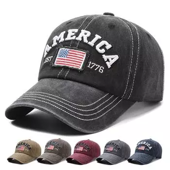 Унисекс мягкий верх вышитая стираная винтажная бейсболка спортивная кепка от солнца One Size чёрный