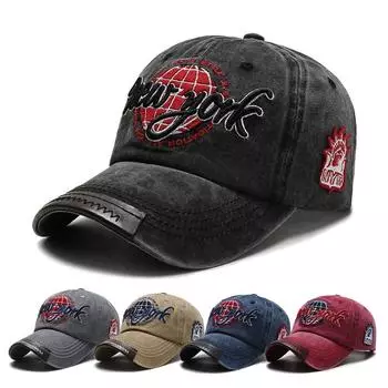 Унисекс мягкий верх вышитая стираная винтажная бейсболка спортивная кепка от солнца One Size чёрный
