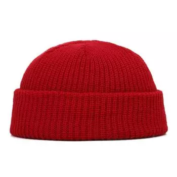 Унисекс Мужчины Женщины Шапка-бини Теплая ребристая зимняя лыжная рыбацкая шапка-докер вино красного