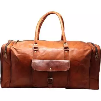 Унисекс мужская кожаная винтажная очень большая дорожная сумка для багажа выходного дня для ручной клади 25 X 8 X 8 in коричневый
