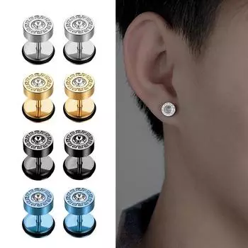 Унисекс мужские серьги-гвоздики для пирсинга ушей панк мужские женские серьги модные серьги из нержавеющей стали ювелирные изделия чёрный