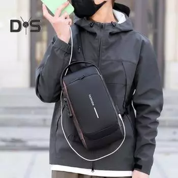 Унисекс нагрудная сумка водонепроницаемая противоугонная двойная молния с кодовым замком сумка-слинг USB-порт для зарядки многоуровневое хранение портативная дорожная сумка через плечо серый