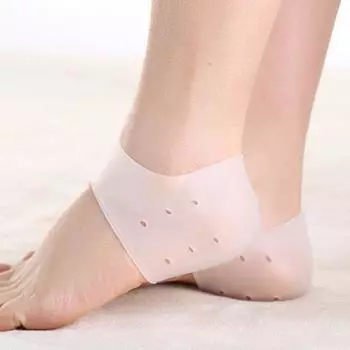 Унисекс невидимые силиконовые носки на пятке, увеличивающие рост, против трещин, защита для ног With Hole белый