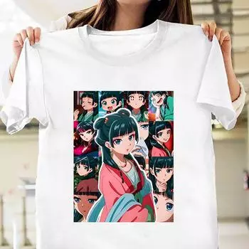 Унисекс Новые футболки с принтом «Дневники аптекаря» Унисекс WoУнисекс Летние повседневные футболки с короткими рукавами Круглые топы Футболка Maomao S