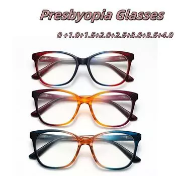 Унисекс Новые модные трендовые очки для чтения в ретро-цветной оправе с линзами HD, защищающими от синего света, с большой оправой для очков при пресбиопии от 0 до +4,0 +250