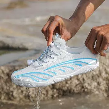 Унисекс обувь для плавания Легкая аква обувь Нескользящие дышащие кроссовки для спортзала Быстросохнущие повседневные туфли для плавания для мужчин и женщин 36 розовый