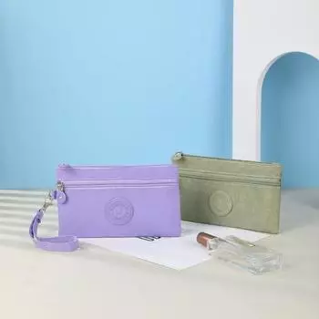 Унисекс, однотонные сумки для монет, кошельки, сумки для женщин, держатель для ключей, удостоверений личности, телефон, нейлоновые сумки для хранения с подвесной веревкой фиолетовый
