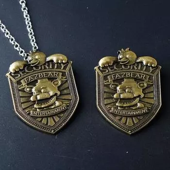 Унисекс охранник узор плюшевый мишка трехмерный значок ожерелье брошь на булавке ожерелье подарок на день рождения красный/бронзовый
