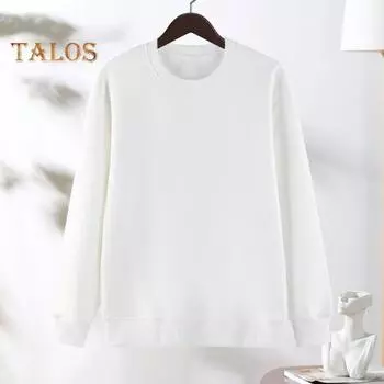 Унисекс Осень Зима Толстовка Круглый вырез Длинные рукава Эластичные манжеты Чистый цвет Термобелье Верх Базовая одежда Весенний топ M хаки