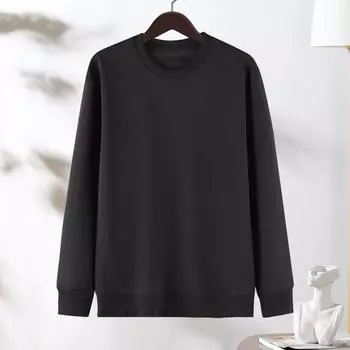 Унисекс Осень Зима Толстовка Круглый вырез Длинные рукава Эластичные манжеты Чистый цвет Термобелье Верх Базовая одежда Весна M хаки