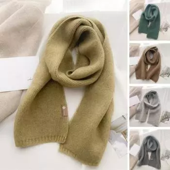 Унисекс, осенне-зимний шарф, вязаный утолщенный, однотонный, теплый, мягкий, уютный, широкий и длинный, защита шеи, моющийся, для женщин и мужчин, шарф