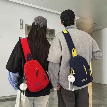 Unisex Outdoor Chest Bag Large Capacity Lightweight Shoulder Bag Crossbody Bag красный