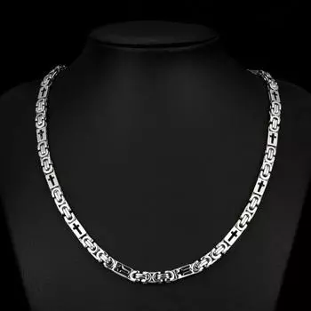 Унисекс ожерелье браслет толстая цепь гладкая поверхность нержавеющая сталь мужчины запястье и серебряный