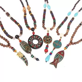 Унисекс ожерелье ручной работы Непальское буддийское ожерелье с подвеской Мала Этнические украшения as the picture