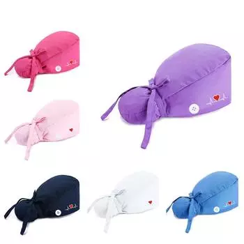 Унисекс Печатные узоры Хлопковая шапочка для волос с принтом «Любовь» Кепка медсестры Кепка для операционной Кепка в мультяшном стиле