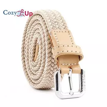 Унисекс плетеный тонкий пояс эластичные повседневные брюки с холщовым поясом 100x2cm чёрный