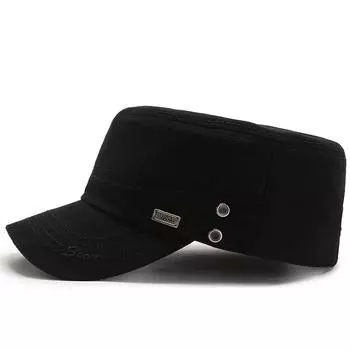 Унисекс плоский верх мужской открытый солнцезащитный козырек военная шляпа кепка модная спортивная бирка ювелирные изделия аксессуар чёрный