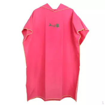 Унисекс Пляжная Ванна Серфинг Пончо Халат С Капюшоном Гидрокостюм Сменное Полотенце - Красный