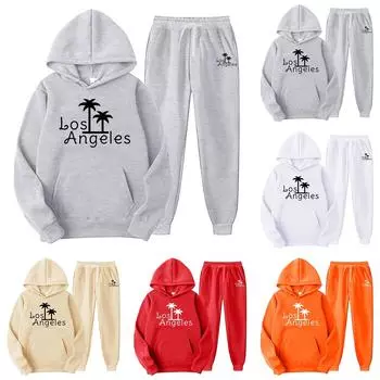 Унисекс плюшевые брюки с длинными рукавами, свободный пуловер с принтом и веревочной толстовкой из двух частей S красный