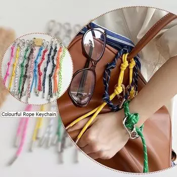 Унисекс Подвеска Многоцелевой брелок Новый Цветной Веревочный Индивидуальный Сумка Браслет-шнурок Многоцветный