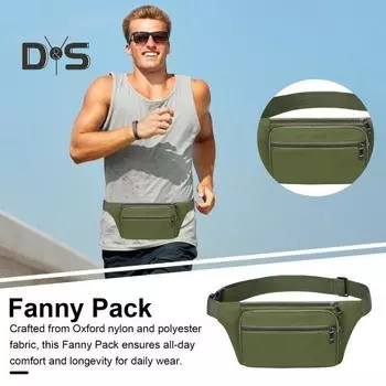 Унисекс поясная сумка для телефона эластичный регулируемый поясной ремень с несколькими отделениями на молнии уличная беговая велосипедная поясная сумка чёрный