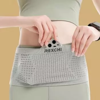 Унисекс поясная сумка Высокая эластичность Большая вместимость Портативная однотонная сетчатая талия M чёрный