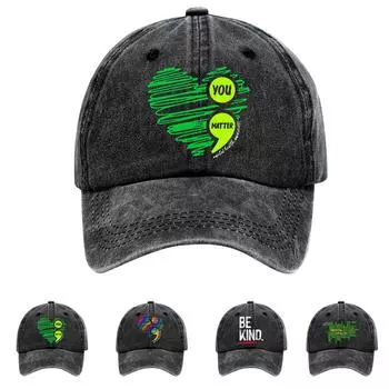 Унисекс повседневная моющаяся хлопковая бейсболка с принтом серии уличная моющаяся шляпа от солнца One Size