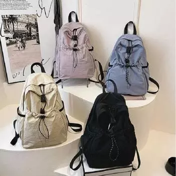 Унисекс Повседневный рюкзак Модная сумка через плечо для женщин Легкая студенческая сумка Дизайнерская контрастная школьная сумка слоновая кость