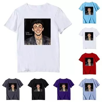 Унисекс Повседневный свободный принтованный свитер с круглым вырезом и коротким рукавом L чёрный