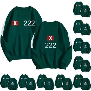 Унисекс принтованный круглый вырез пуловер модный и универсальный длинный рукав свободный свитшот топ XL