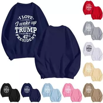 Унисекс принтованный круглый вырез пуловер модный и универсальный длинный рукав свободный свитшот топ L чёрный