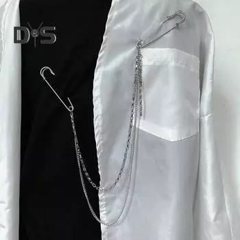 Унисекс прищепка для одежды однослойная/двухслойная цепь полированная большая булавка сплав брюки рубашка грудь костюм юбка украшение на каждый день выпускной юбилей выпускной Dual Layer