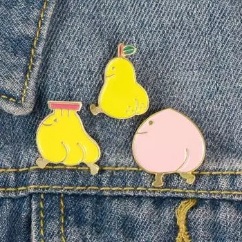 Унисекс прогулка персик груша фрукты эмаль брошь значок на булавке шаль сумка декор одежды XZ2566