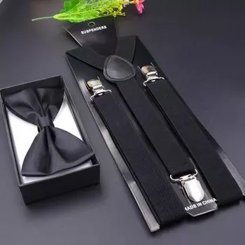 Унисекс производительность взрослая фотография джентльмен с рубашкой бретели костюм брюки зажим галстук-бабочка сзади комплект