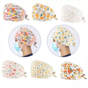 Унисекс пылезащитный колпачок завязка хирургическая шапочка регулируемая хлопковая шапочка для медсестры операционная рабочая кепка с принтом