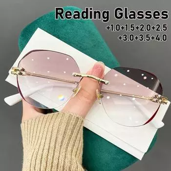 Унисекс Ретро Градиентные Очки Для Чтения Женщин Роскошный Дизайн Очки Для Дальнозоркости Женские Очки Блокировки Синего Света Пресбиопия Очки 1.0