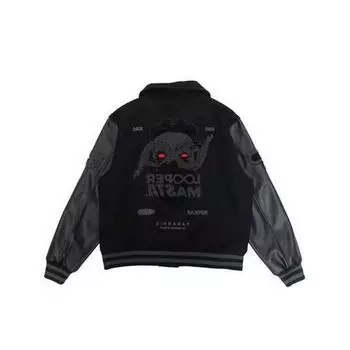 Унисекс ретро хлопковая бейсбольная куртка - модная свободная посадка с длинными рукавами для осени и зимы XXL