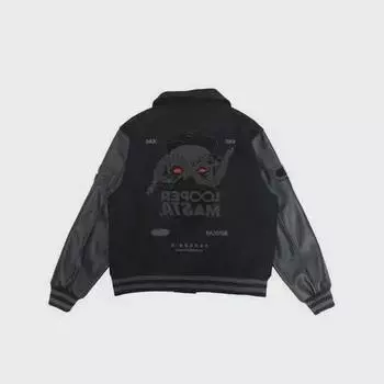 Унисекс ретро-куртка для бейсбола High-Street Cotton: Модный, свободный крой, с длинными рукавами для осени и зимы M