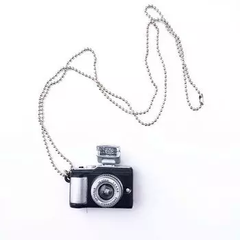 Unisex Retro Luminous Flash Camera Men Fashion Jewelry Necklace Music Pendant Sweater Chain