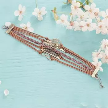 Унисекс Ретро многослойный плетеный браслет из искусственной кожи браслеты ювелирный подарок