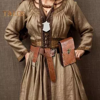 Унисекс ретро поясная сумка стимпанк ренессанс поясная сумка кошелек для монет средневековый праздничный костюм аксессуары для Хэллоуина походная юбка ремень повседневный поясной ремень чёрный