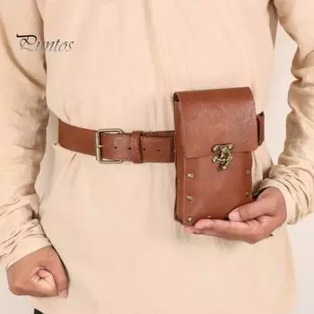 Унисекс ретро поясная сумка стимпанк ренессанс поясная сумка кошелек для монет средневековый праздничный костюм аксессуары для Хэллоуина походная юбка ремень повседневный поясной ремень коричневый