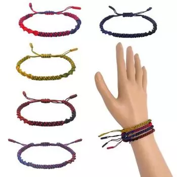 Унисекс, ручная веревка, регулируемая, плетеная, сплошного цвета, устойчивая к разрывам, легкая, с кукурузным узлом, браслет дружбы для благословений, значимых связей A