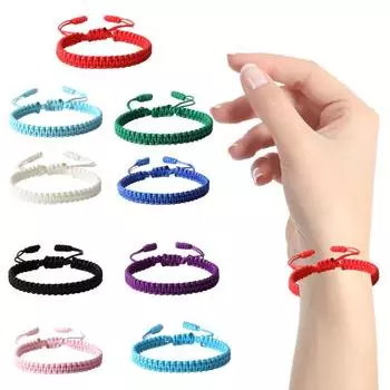 Унисекс ручная веревка регулируемая ручная работа плетеная однотонная толстая не ломающаяся легкая штабелируемая красный