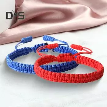 Унисекс ручная веревка регулируемая ручная работа плетеный однотонный толстый противоломающийся легкий штабелируемый браслет символические цвета для благословений значимые чёрный